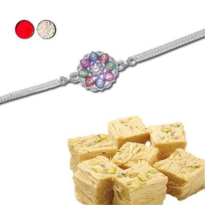 "Rakhi - SIL-6180 A (Single Rakhi), 500gms Haldiram Soanpapdi - Click here to View more details about this Product